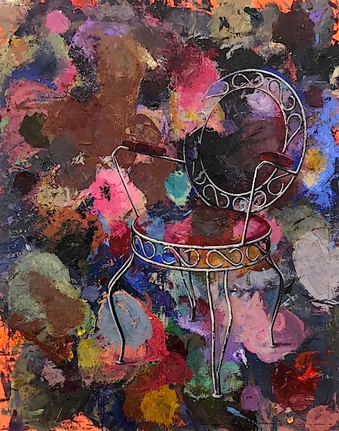 Katrin Heichel: Eiscafé Florenz, 2018, Öl auf Leinwand, 140 x 110 cm

